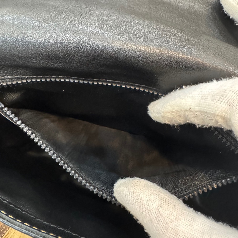 👝【極稀有｜Celine 凱旋徽章黑棕拼色馬鞍包】-細節圖9