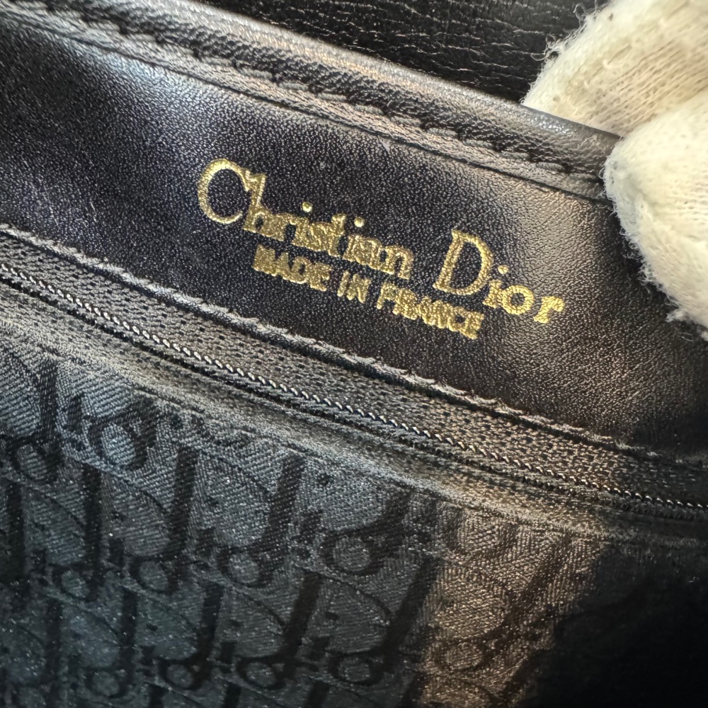 👜【近新｜Dior 黑金暗紋老花馬鞍包】-細節圖10