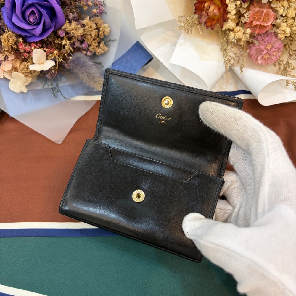 👝【Cartier卡地亞獵豹黑金卡包】-細節圖5