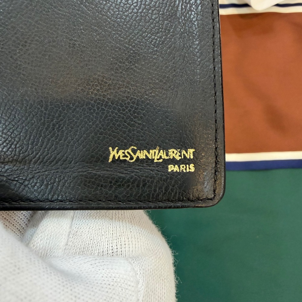 👝【YSL聖羅蘭黑金雙折卡包】-細節圖5