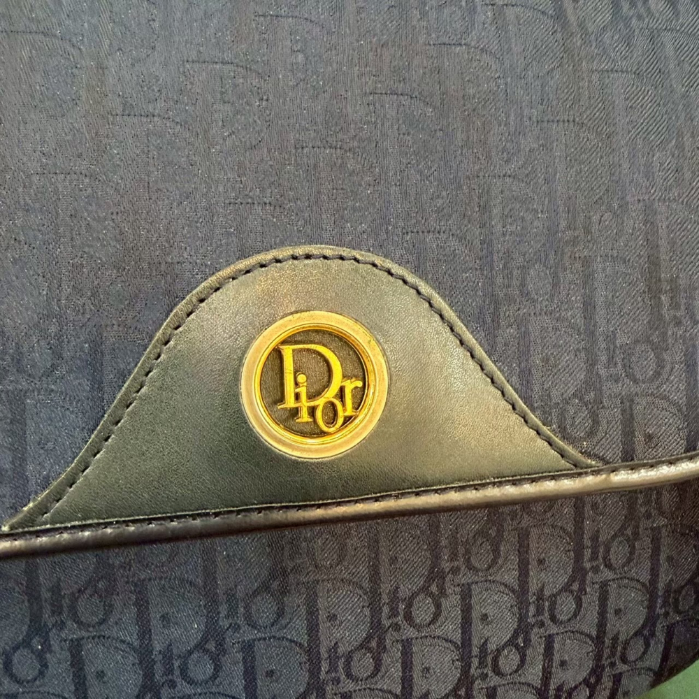 👜【近新｜Dior Oblique 藍金老花翻蓋斜背包】-細節圖4