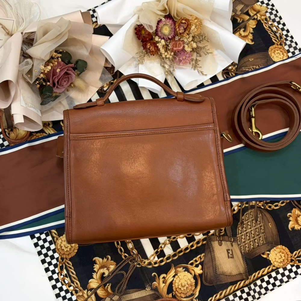 👜【Vintage Coach Court Bag 焦糖英倫學院包】-細節圖2