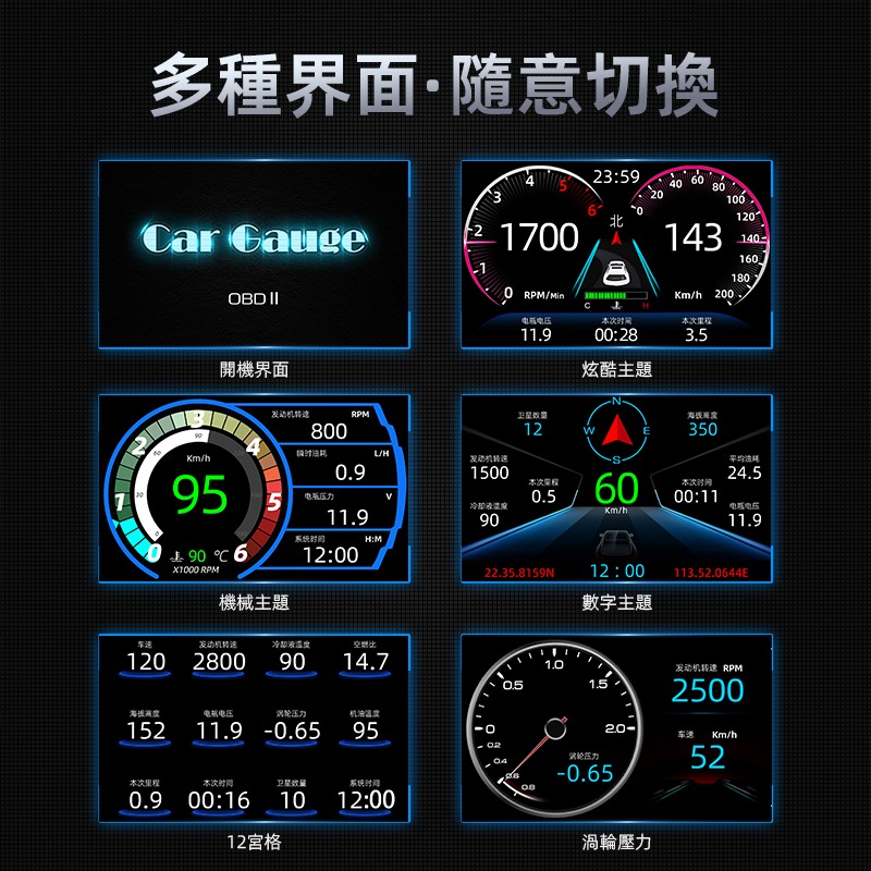 『HUD F11 旗艦款』公司貨一年保固 觸控面板 氣氛燈更換 4吋大螢幕 抬頭顯示器 OBD2+GPS雙系統-細節圖4