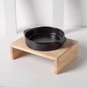 黑色雙把碗（小）+ 木碗架