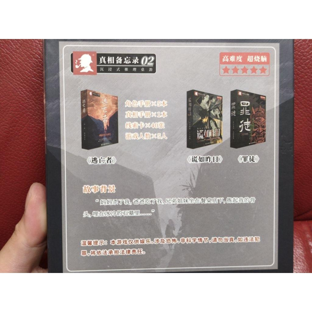 5人劇本殺-逃亡者（二手）-細節圖2