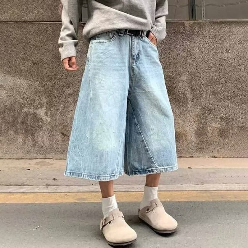 細刷紋七分褲-細節圖4