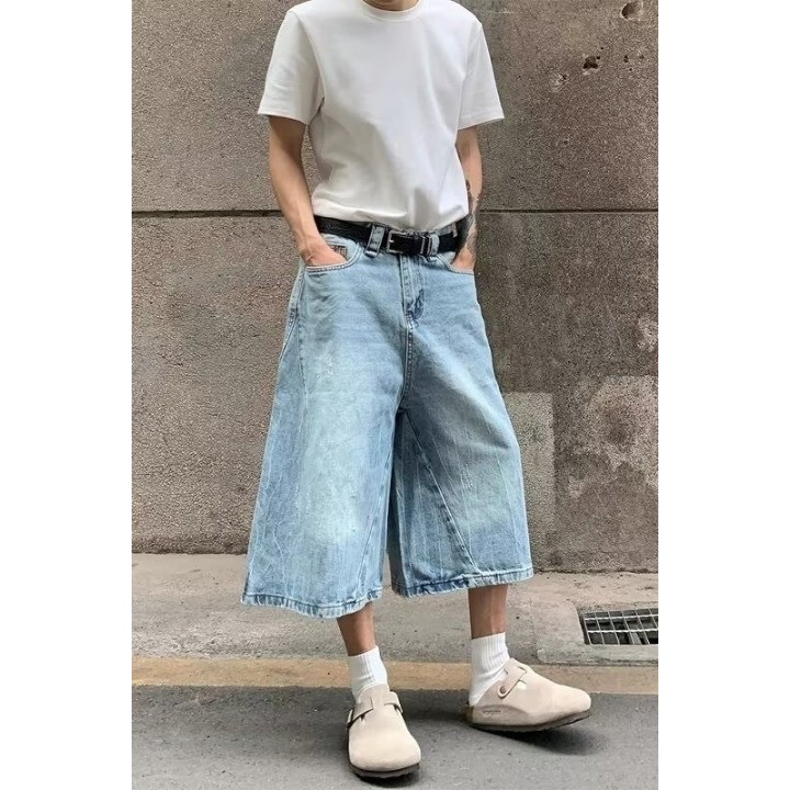 細刷紋七分褲-規格圖6