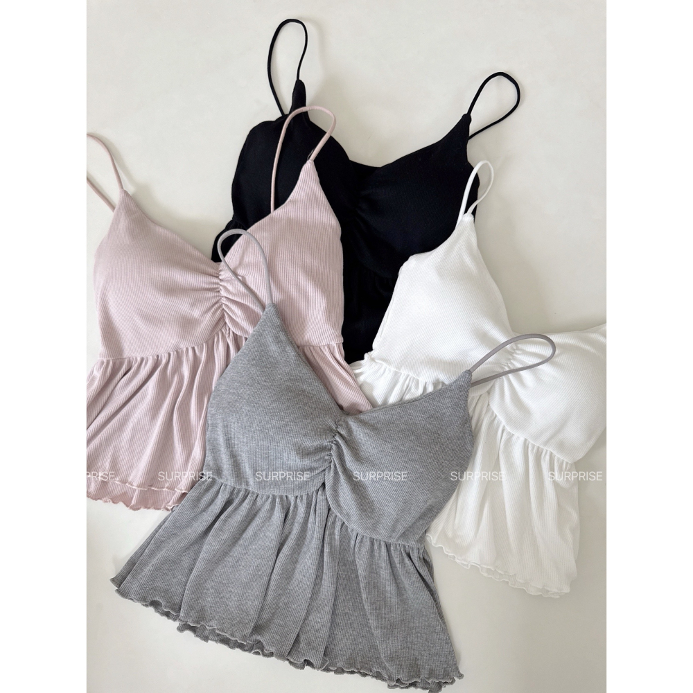 ✨ 氣質小姐姐款｜抓皺附繩背心 ✨-細節圖2