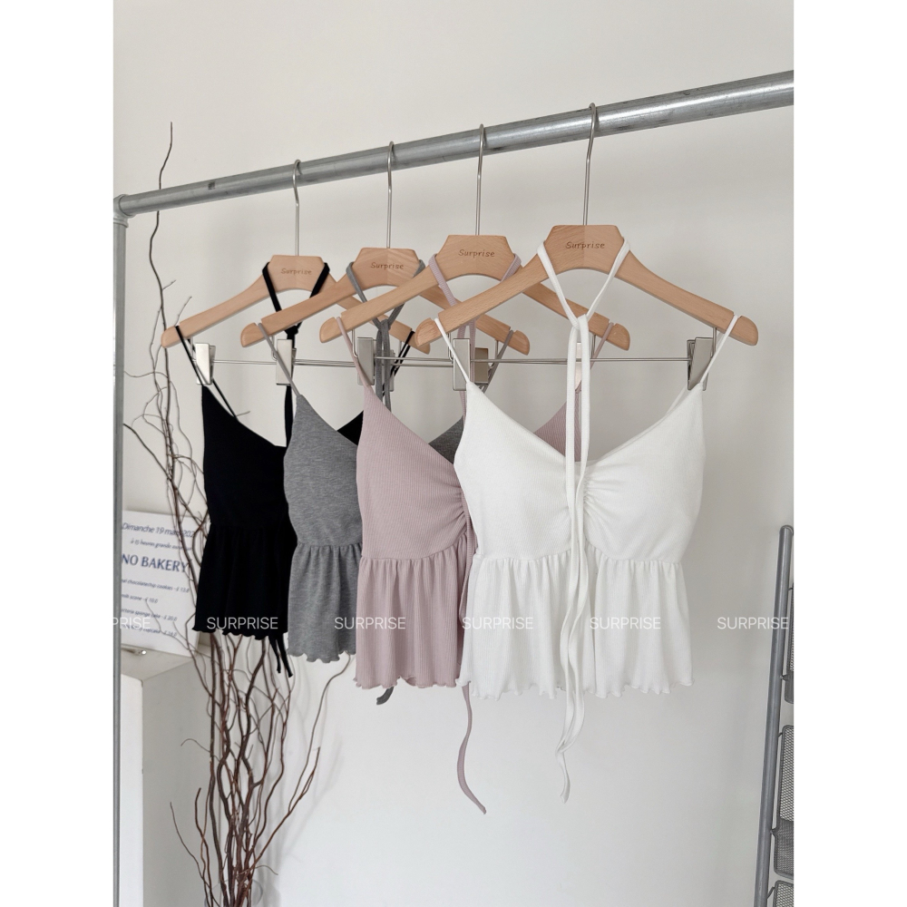 ✨ 氣質小姐姐款｜抓皺附繩背心 ✨-細節圖3