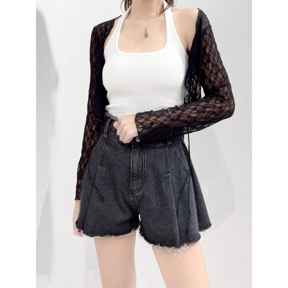 彈性羅紋繞脖小可愛背心-細節圖3