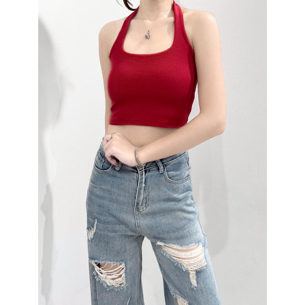 彈性羅紋繞脖小可愛背心-細節圖6