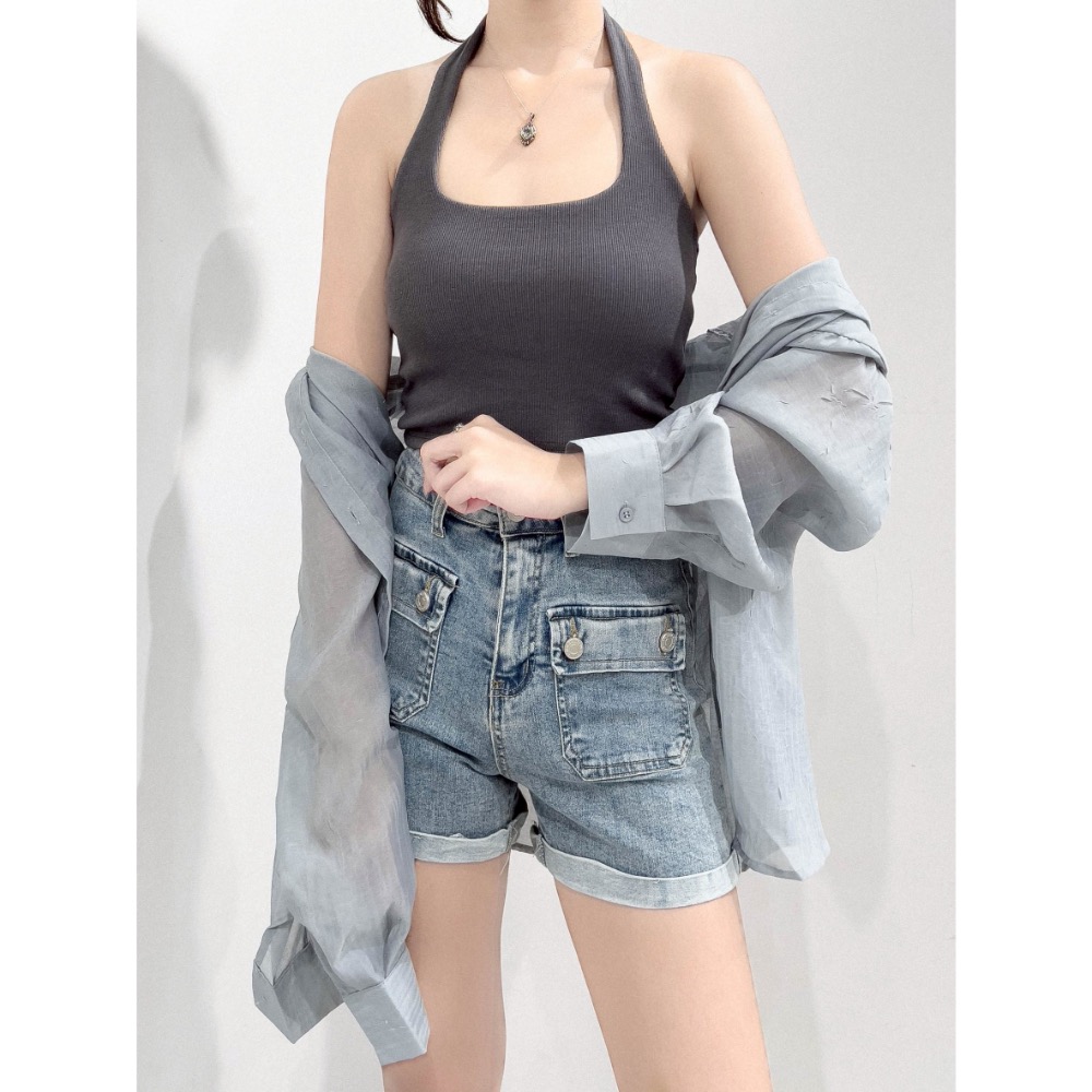 彈性羅紋繞脖小可愛背心-規格圖8