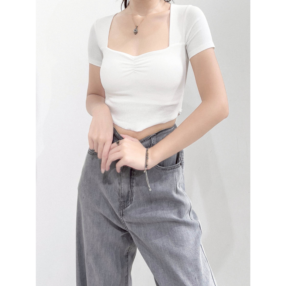 彈性羅紋抓皺罩杯TEE-細節圖3