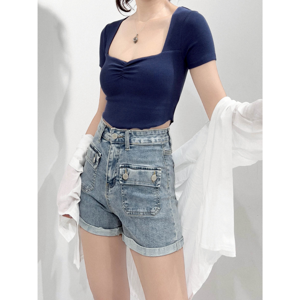 彈性羅紋抓皺罩杯TEE-細節圖6