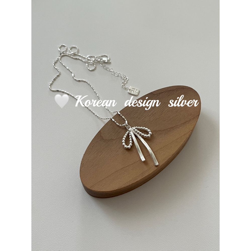 鏤空長蝴蝶結珠珠拼接項鍊-細節圖6