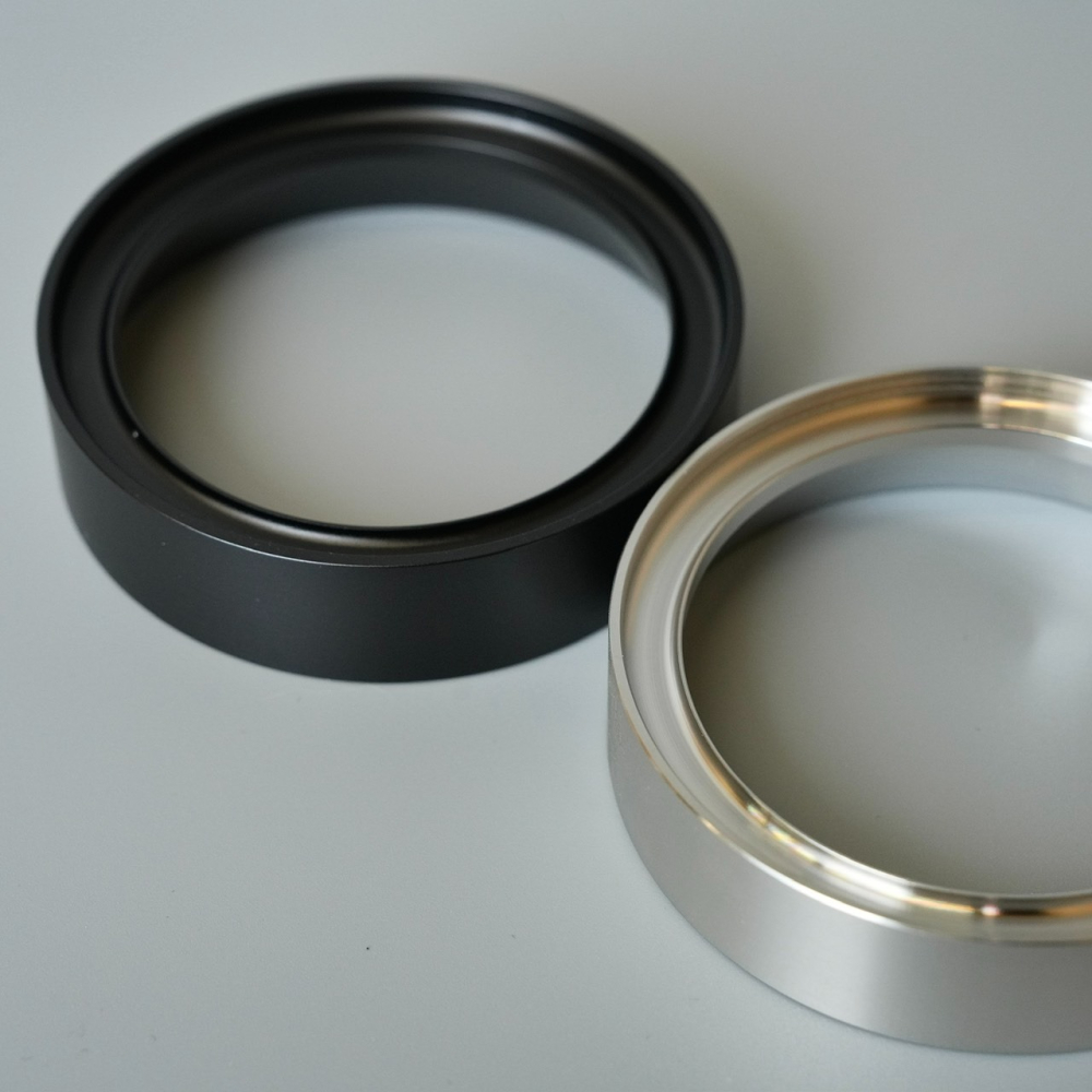 【沐湛咖啡】58mm 義式咖啡機專用 接粉環 (不銹鋼原色/霧黑) 集粉器 可直壓 內溝槽加深不易掉落 台灣製造-細節圖3