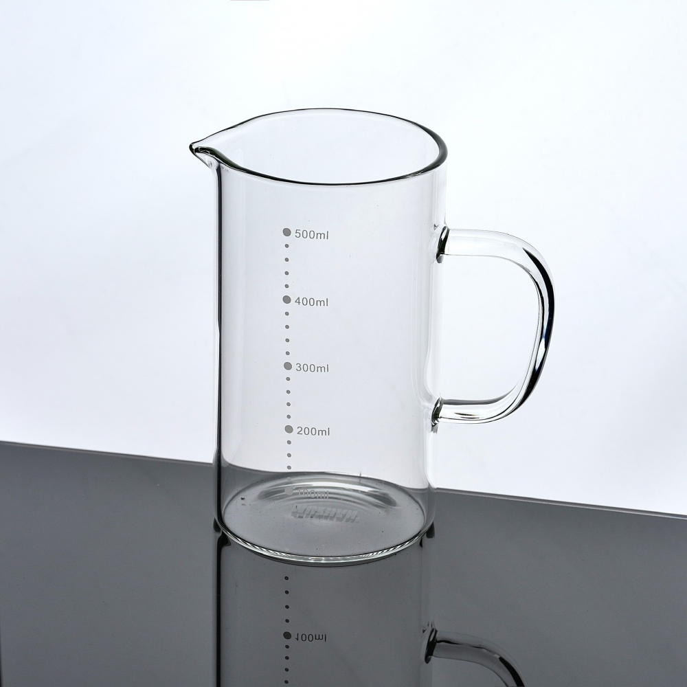 【沐湛咖啡】刻度玻璃量杯 耐熱玻璃 加厚 透明刻度 計量杯 350ML/500ML 手沖下壺 350CC/500CC-細節圖2