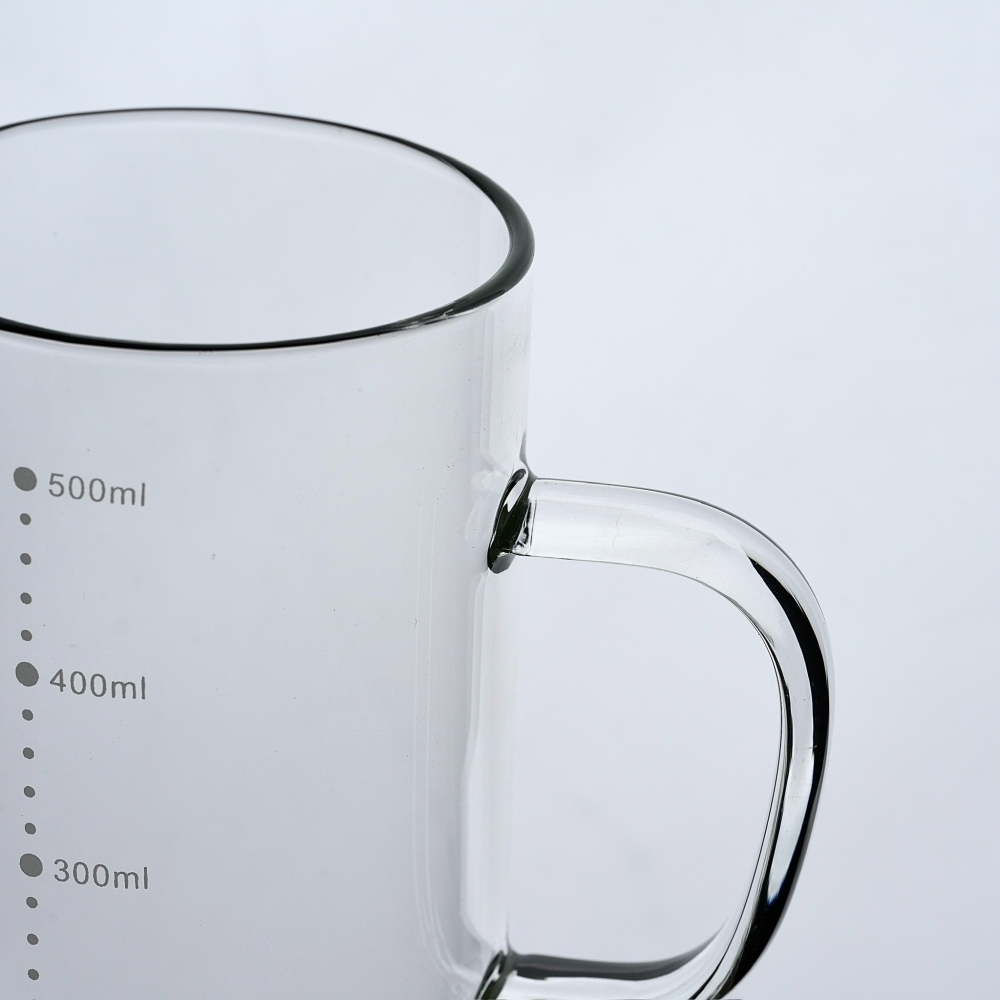 【沐湛咖啡】刻度玻璃量杯 耐熱玻璃 加厚 透明刻度 計量杯 350ML/500ML 手沖下壺 350CC/500CC-細節圖3