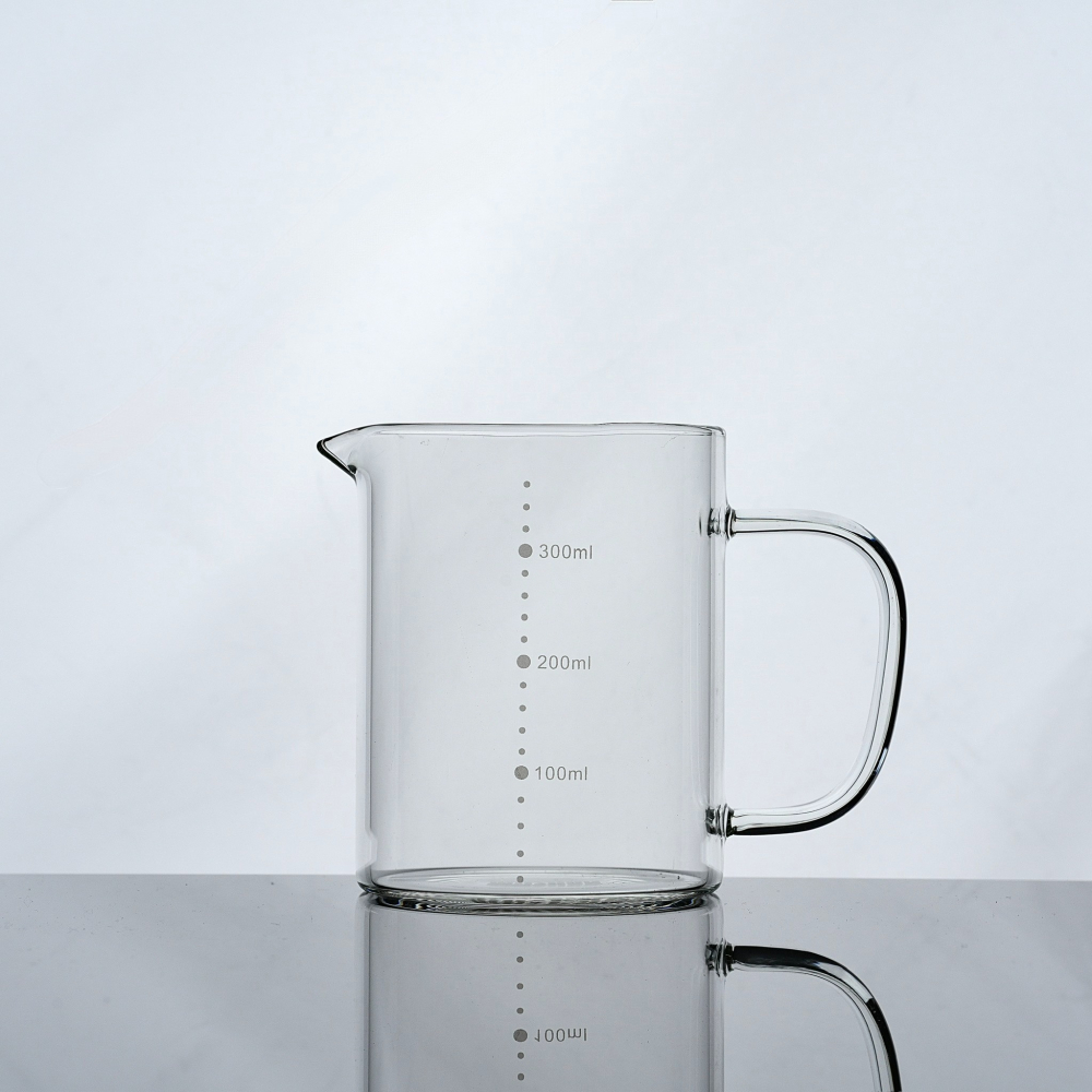 【沐湛咖啡】刻度玻璃量杯 耐熱玻璃 加厚 透明刻度 計量杯 350ML/500ML 手沖下壺 350CC/500CC-細節圖6