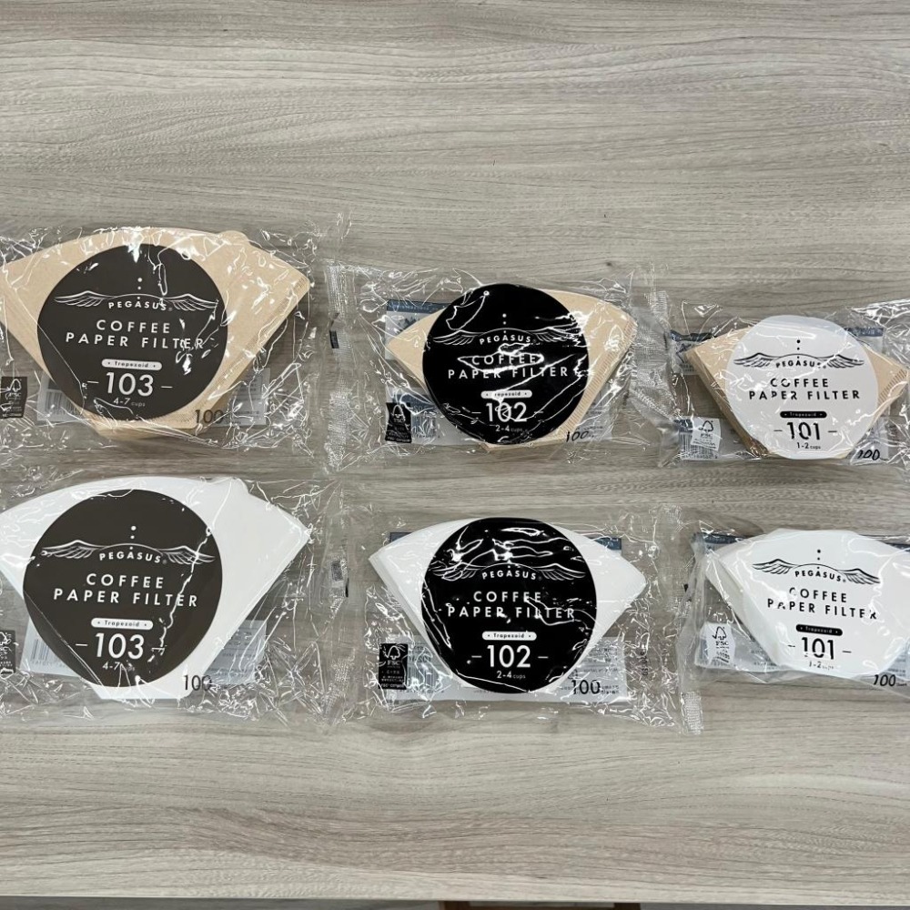 【沐湛咖啡】PEGASUS 梯形濾紙/扇形 100入 101/102/103 漂白、無漂白 紙漿濾紙-細節圖2