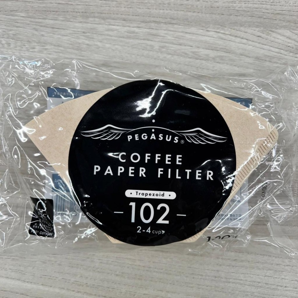【沐湛咖啡】PEGASUS 梯形濾紙/扇形 100入 101/102/103 漂白、無漂白 紙漿濾紙-細節圖4