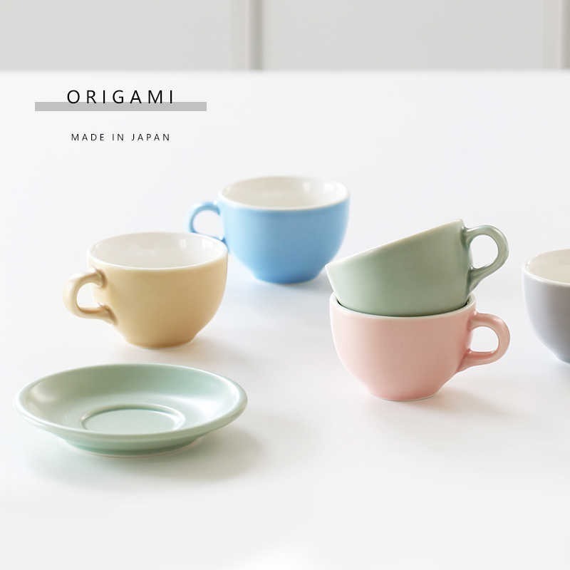 【沐湛咖啡】日本製 ORIGAMI 摺紙咖啡陶瓷 拿鐵杯 8oz/10oz 拉花杯 咖啡杯 拉花比賽杯-細節圖3