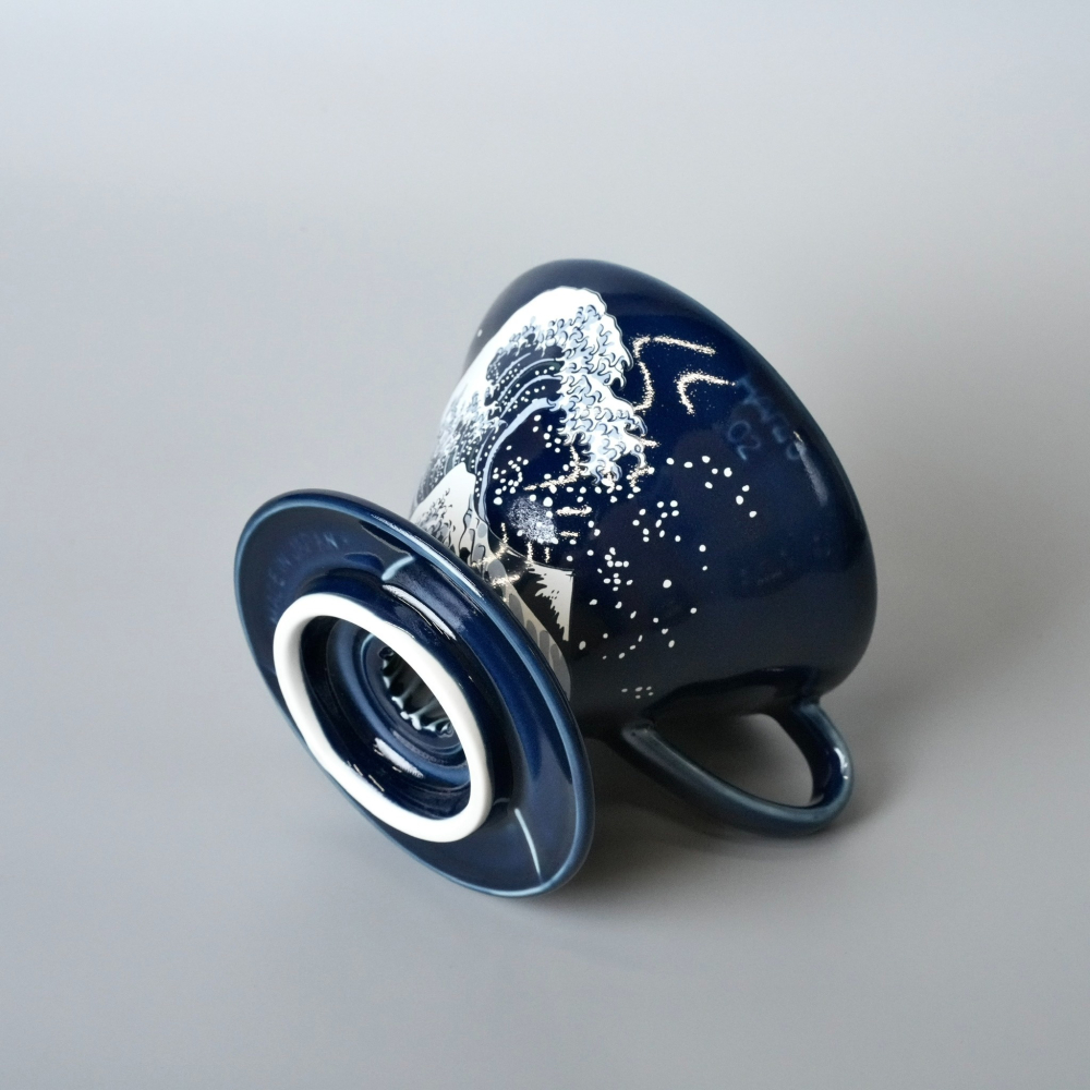 【沐湛咖啡】HARIO V60沖浪裏02濾杯 搭吳須色玻璃壺 2-4人份-細節圖2