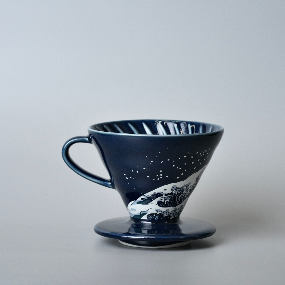 【沐湛咖啡】HARIO V60沖浪裏02濾杯 搭吳須色玻璃壺 2-4人份-細節圖3