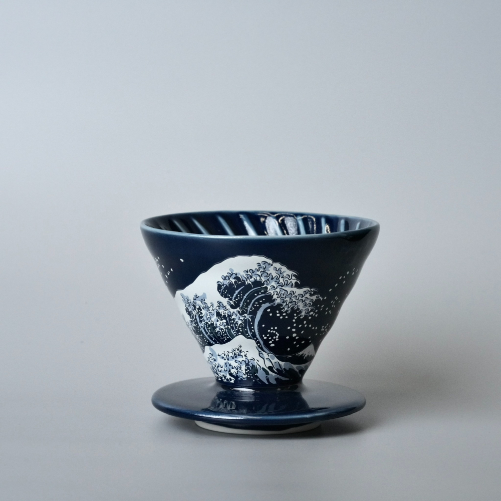 【沐湛咖啡】HARIO V60沖浪裏02濾杯 搭吳須色玻璃壺 2-4人份-細節圖4