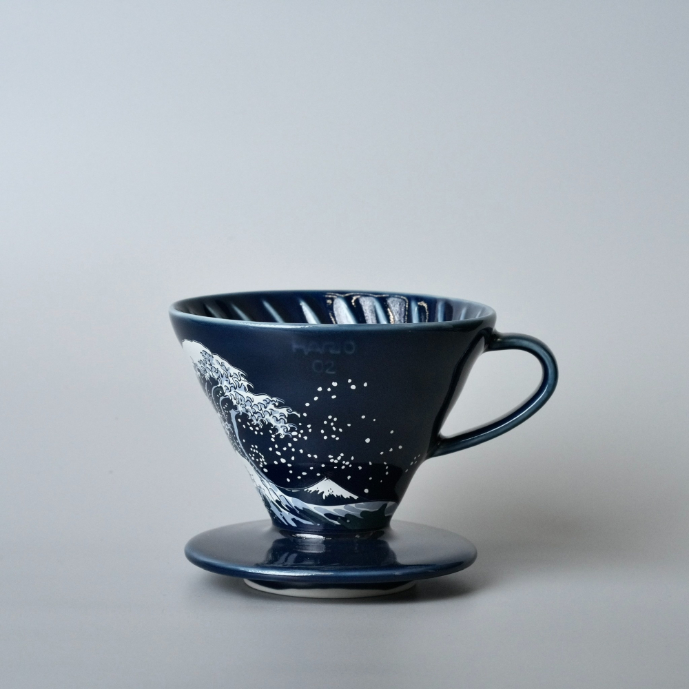 【沐湛咖啡】HARIO V60沖浪裏02濾杯 搭吳須色玻璃壺 2-4人份-細節圖5