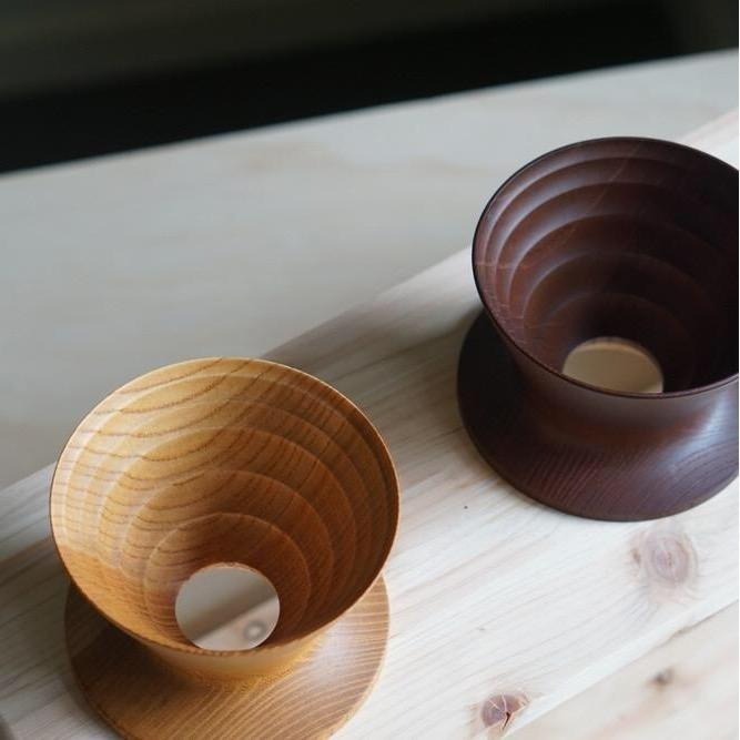 【沐湛咖啡】安清式木製濾杯 原木/咖啡/黑 (漆器版紅/黑) 水平式肋骨 1-2人 山中漆器-細節圖6