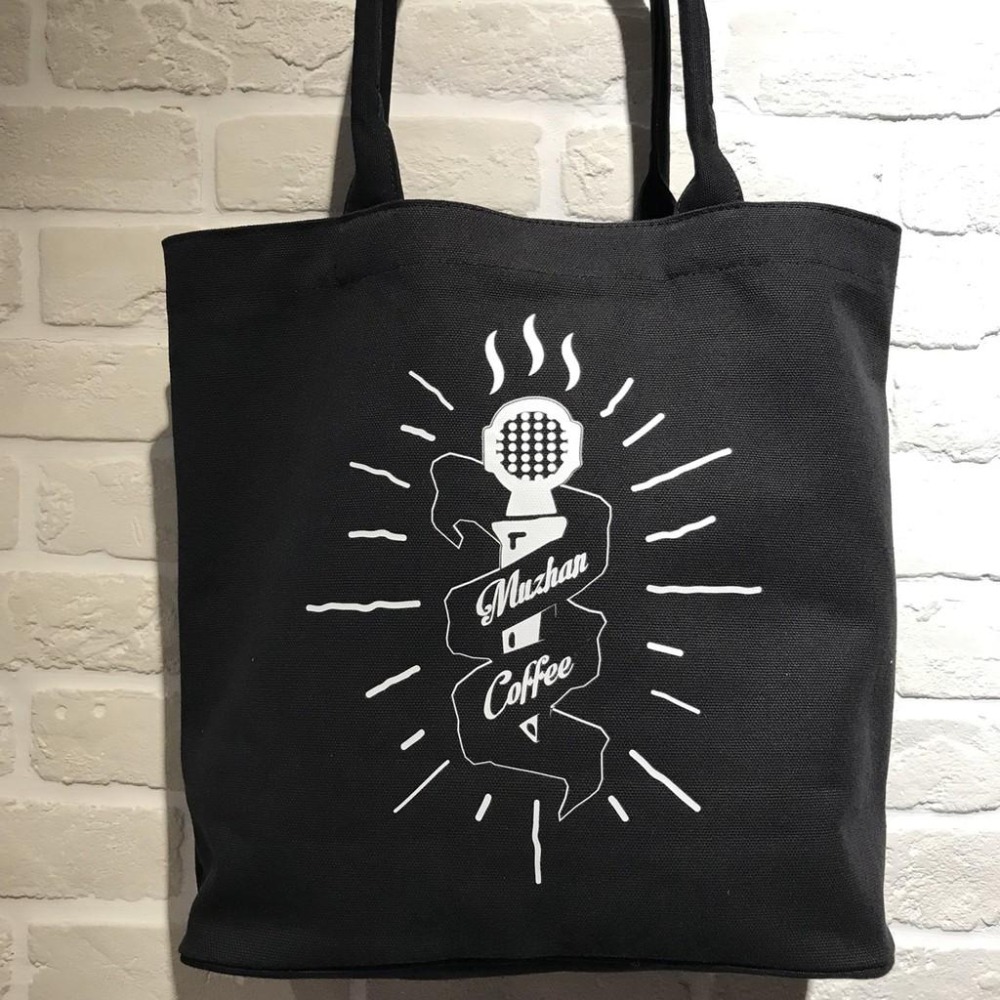 【沐湛咖啡】台灣製 MUZHAN 環保購物袋 重磅超厚帆布袋體 上方袋扣 簡約實用設計-細節圖3