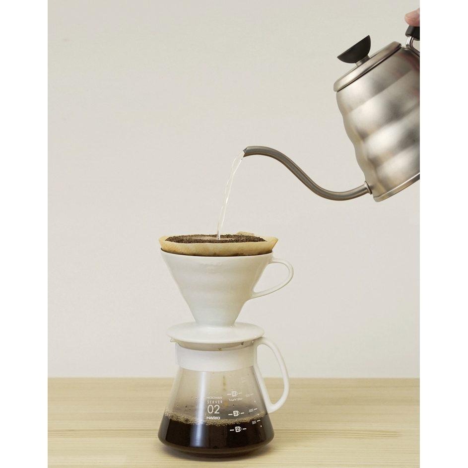 【沐湛咖啡】HARIO V60 有田燒 XVDD-3012W 白色濾杯咖啡壺組 1~4杯 日本製-細節圖3
