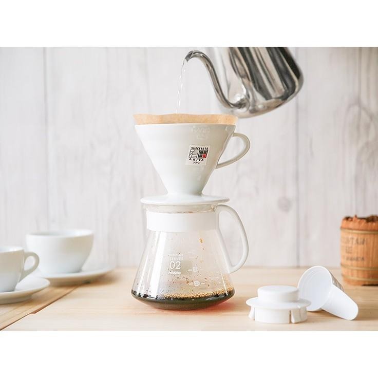 【沐湛咖啡】HARIO V60 有田燒 XVDD-3012W 白色濾杯咖啡壺組 1~4杯 日本製-細節圖4