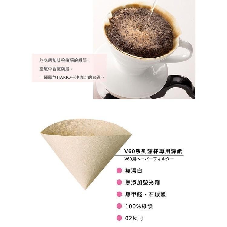 【沐湛咖啡】HARIO V60無漂白濾紙VCF-01-110M(1-2人)/VCF-02-110M(2-4人)-細節圖3