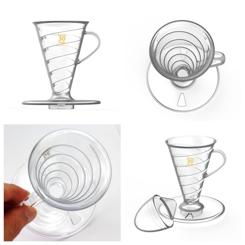 【沐湛咖啡】日本 甜筒濾杯 Tarachine conical 30度角 錐形濾杯 1人份 專用濾布 螺旋高流速-細節圖3