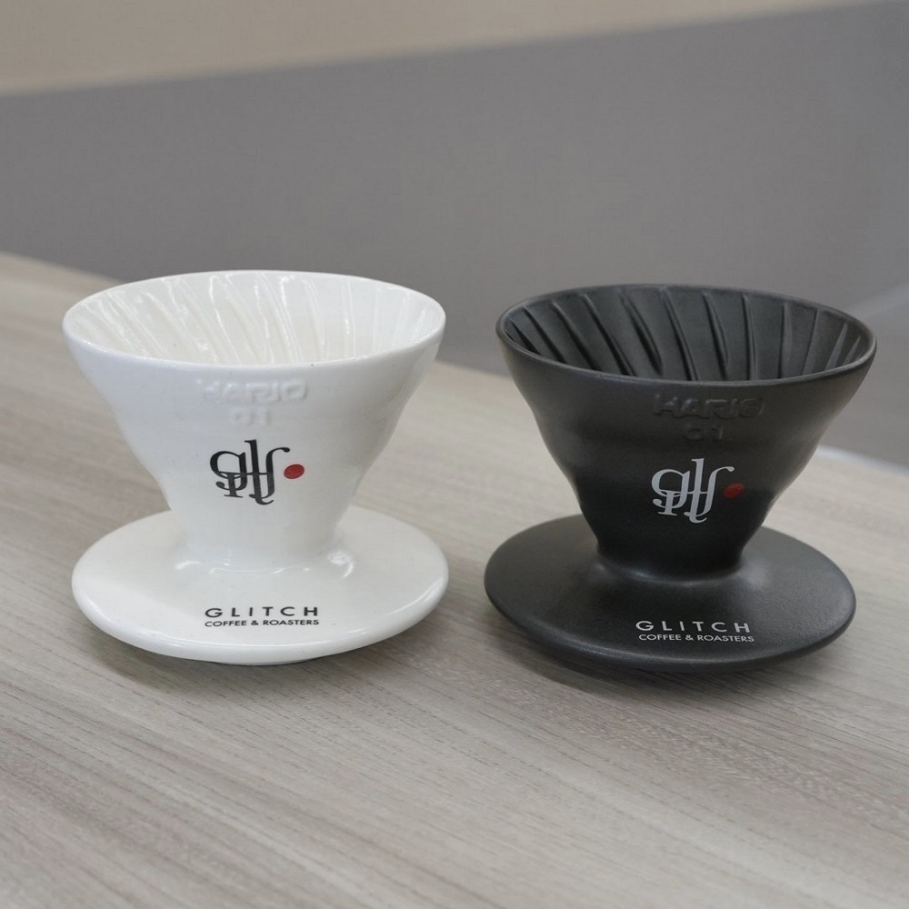 【沐湛咖啡】glitch聯名款限定陶瓷濾杯 1-2人 黑/白/銀-細節圖2