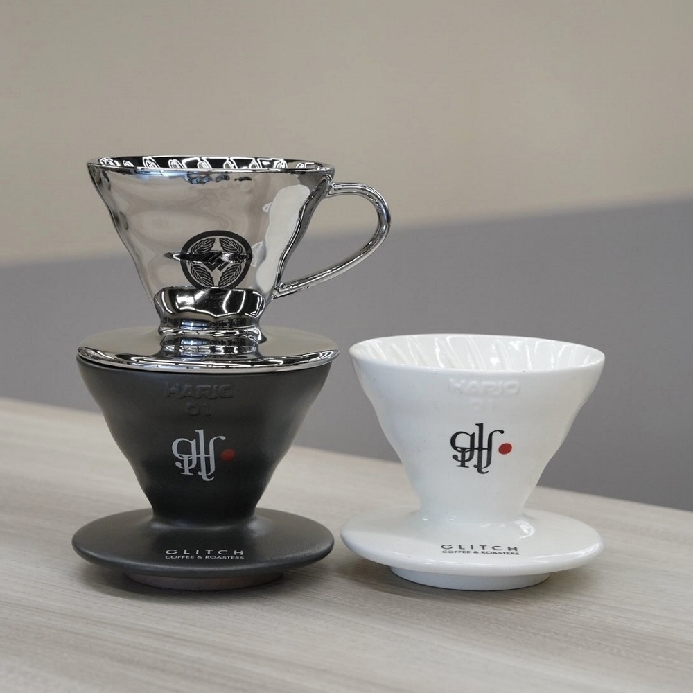 【沐湛咖啡】glitch聯名款限定陶瓷濾杯 1-2人 黑/白/銀-細節圖7