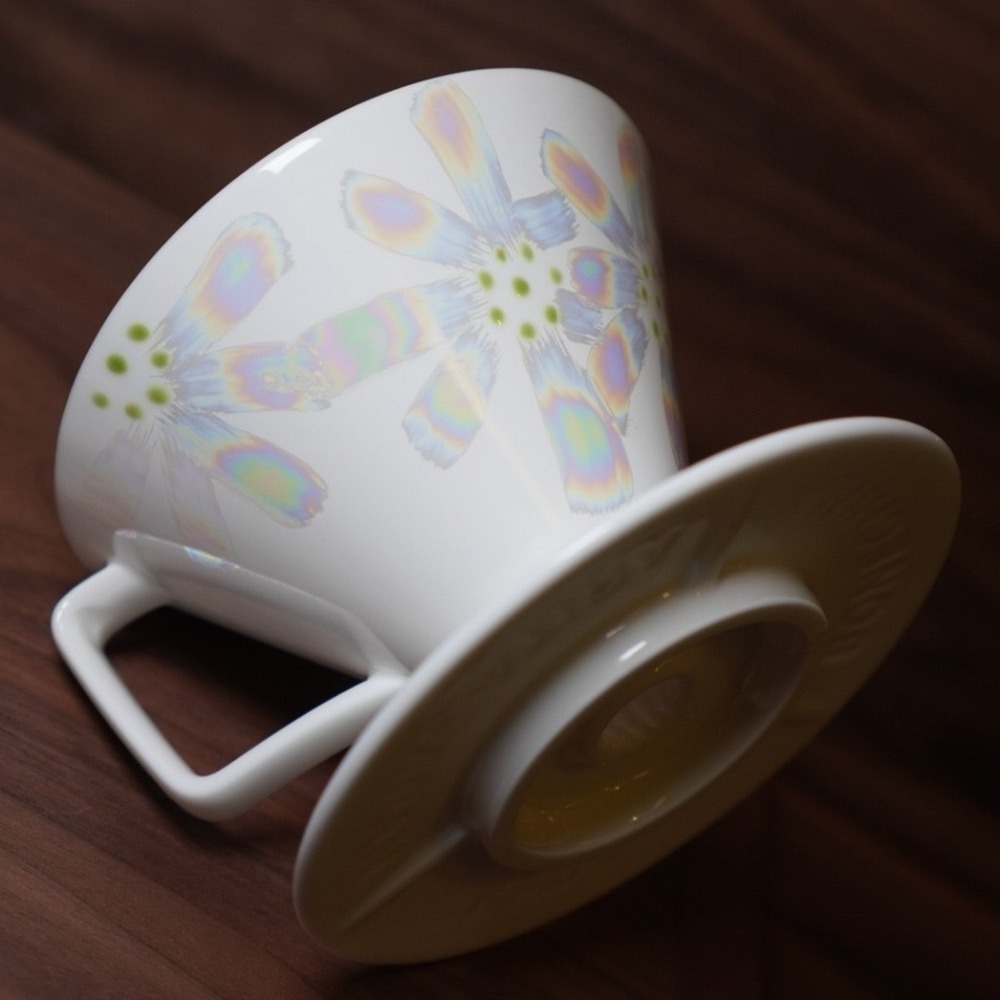 【沐湛咖啡】星芒濾杯-骨瓷版 櫻花/銀葉菊/梅花 限定版「極」 Kadou M1有田燒 錐形骨瓷濾杯-細節圖2