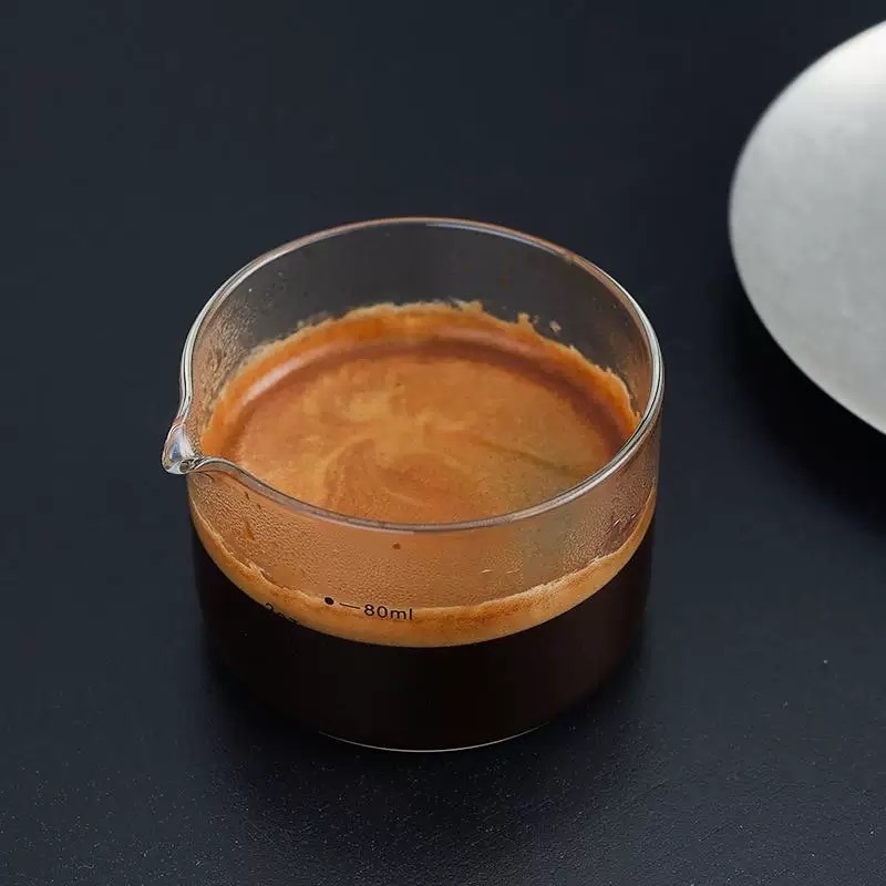 【沐湛咖啡】雙口量杯75ml 盎司杯/刻度量杯/無柄 濃縮杯/木柄量杯/玻璃量杯-細節圖9