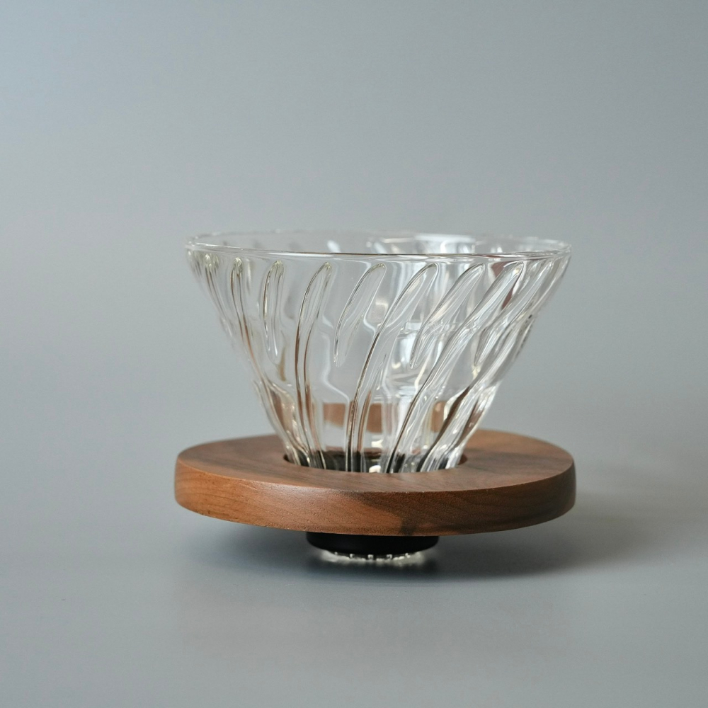 【沐湛咖啡】HARIO V60胡桃木玻璃濾杯 1~4杯 VDG-02-WN 耐熱玻璃-細節圖2