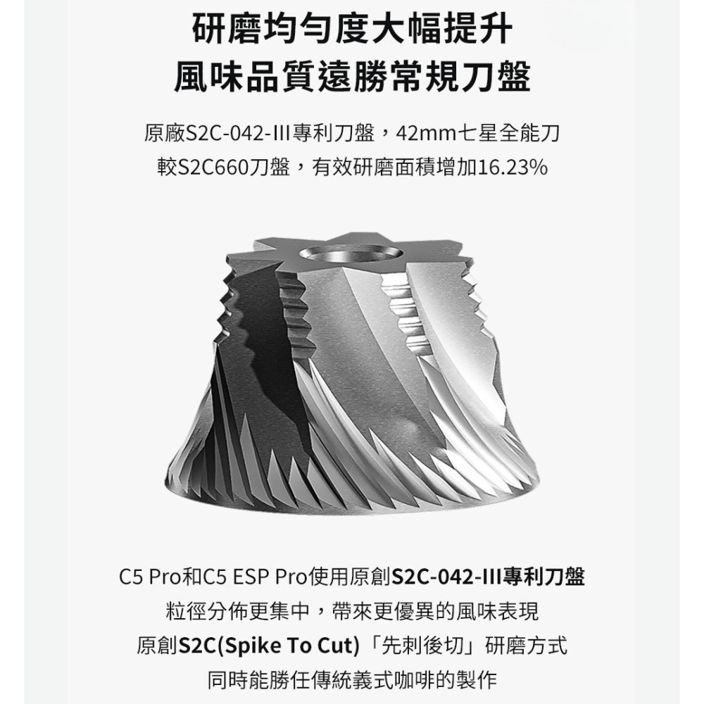 【沐湛咖啡】TIMEMORE泰摩 栗子C5 Pro手搖磨豆機 原創專利刀盤/豆倉30g/層次風味-細節圖5