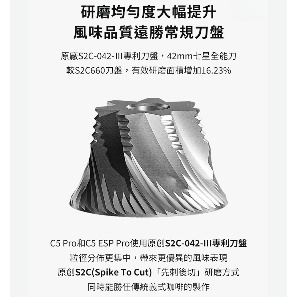 【沐湛咖啡】TIMEMORE泰摩 栗子C5 Pro手搖磨豆機 原創專利刀盤/豆倉30g/層次風味-細節圖5