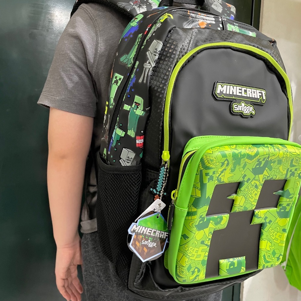 預購💚 Minecraft我的世界麥塊週邊澳洲書包正品Smiggle2-5年級中高年我的世界麥塊創世神大童男童書包-細節圖7