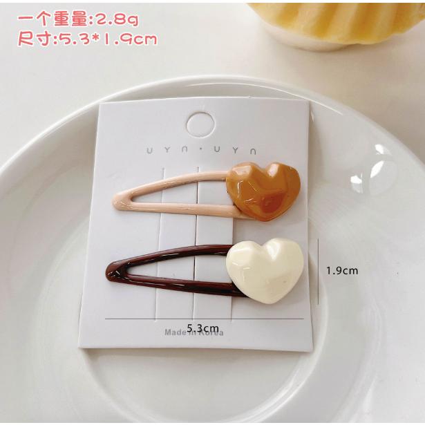 客秋皮～韓版 小熊 小兔子 小花 愛心 質感米咖色系 ins 少女 女孩童 綁馬尾 丸子頭 髮圈 髮束 側邊夾 瀏海夾-細節圖4