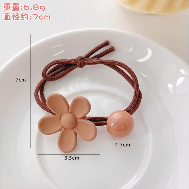 客秋皮～韓版 小熊 小兔子 小花 愛心 質感米咖色系 ins 少女 女孩童 綁馬尾 丸子頭 髮圈 髮束 側邊夾 瀏海夾-細節圖6