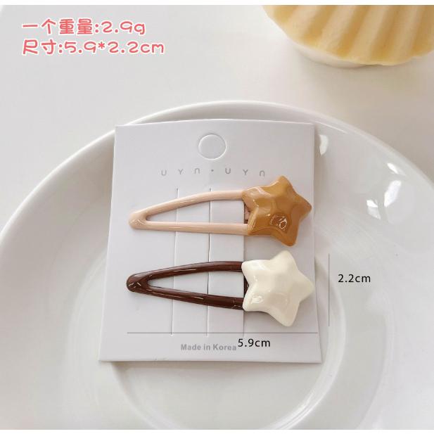 客秋皮～韓版 小熊 小兔子 小花 愛心 質感米咖色系 ins 少女 女孩童 綁馬尾 丸子頭 髮圈 髮束 側邊夾 瀏海夾-細節圖9