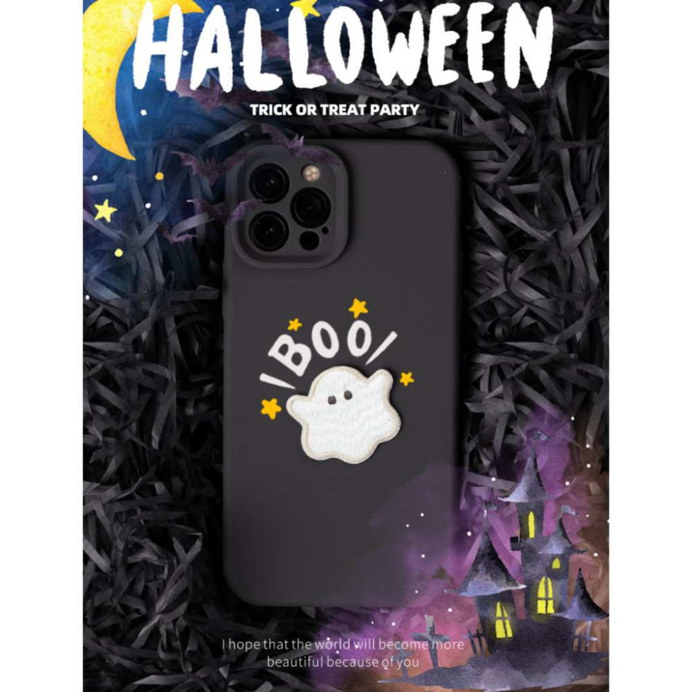 客秋皮～ 萬聖節 可愛 幽靈 鬼鬼 靈魂 阿飄 DIY 刺繡貼紙 布貼 背膠式繡布貼 衣服裝飾 補丁 燙布貼 刺繡貼-細節圖2