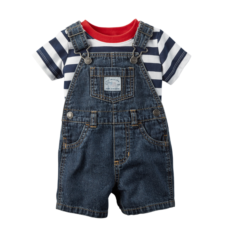 Carters 俏皮單寧吊帶短褲兩件組 #119G074｜9M **零碼出清** 快速出貨【EN】-細節圖2