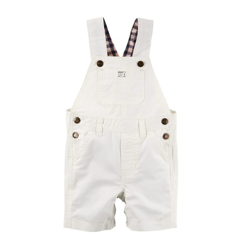 Carters 春夏米白船錨款格紋吊帶短褲 #224G152｜12M/24M 快速出貨 【EN】-細節圖4